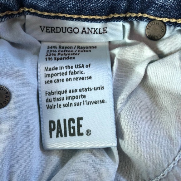 PAIGE Verdugo Ankle Skinny Washed Blue Jean Size 27 - Picture 4 of 9